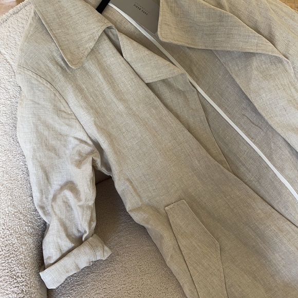Linen Blend Trench Coat - Picture 3 of 4